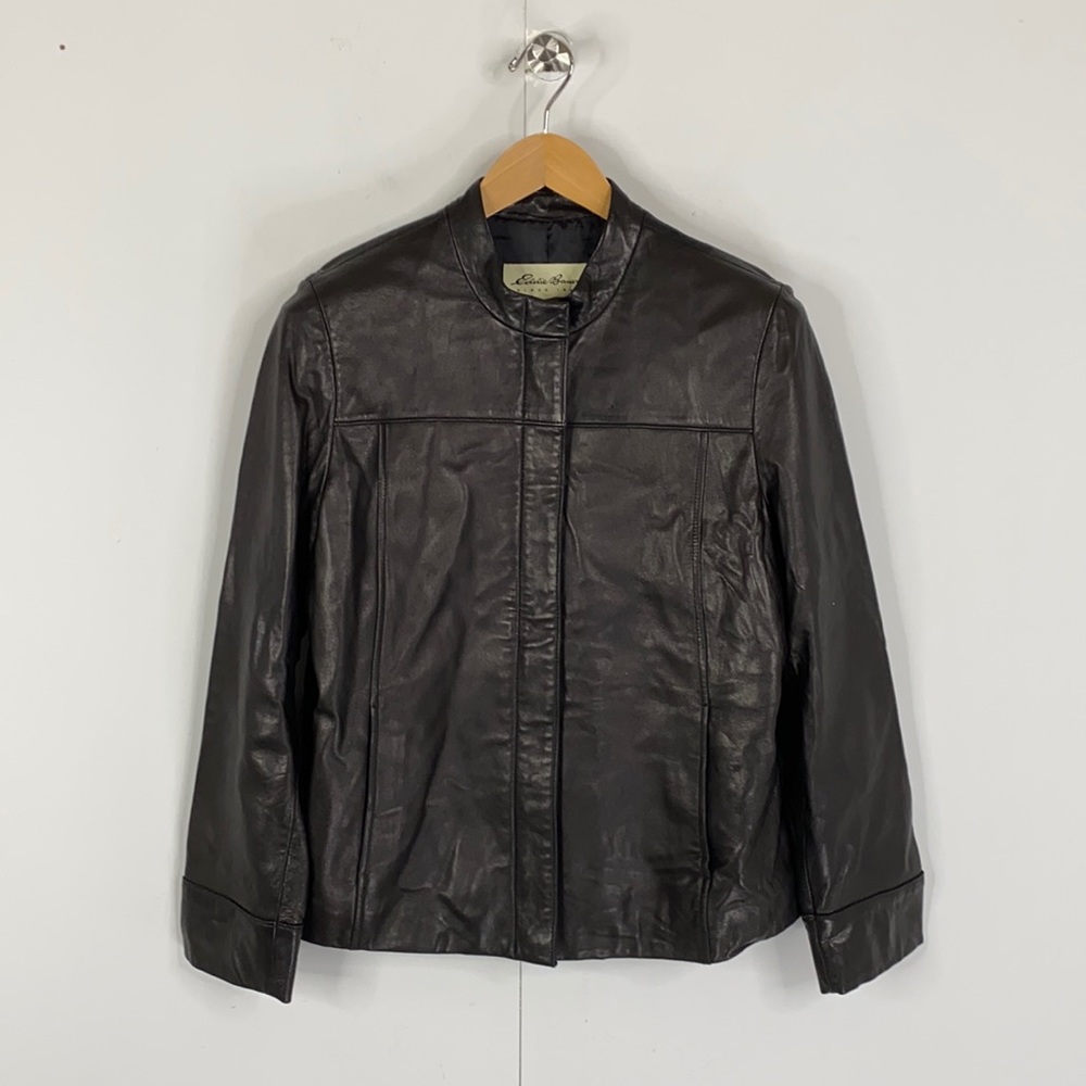 Eddie Bauer Lambskin Zip Up Full Length Jacket